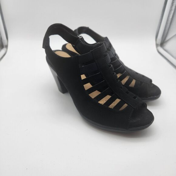 Womens Croft & Barrow Shay Black Ortholite Caged High Heels Size 7M - Picture 1 of 8